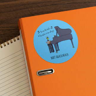 Funny Duck Piano Player Burt Quackarach Artwork Classic Round Sticker