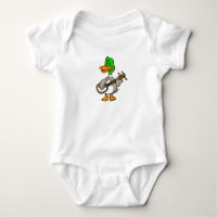 Funny duck playing banjo | choose background colou