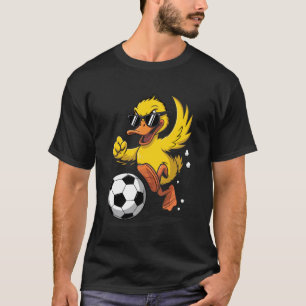 Funny Duck Playing Soccer Graphic Sport Ball Anima T-Shirt