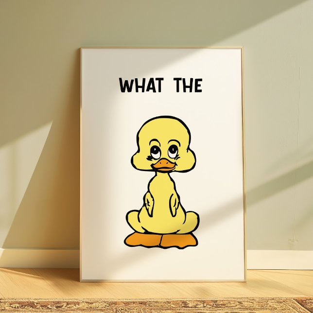 Funny Duck Poster “What The” Meme Wall Art Cute (Creator Uploaded)