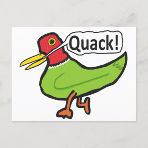 Funny Duck Quacking Postcard