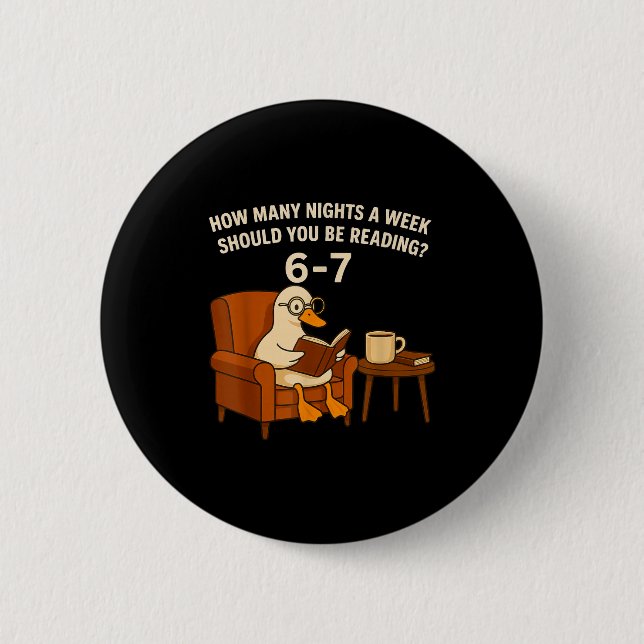 Funny Duck Reading Book 67 Six Seven Meme  6 Cm Round Badge (Front)