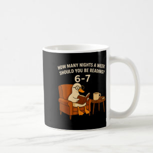 Funny Duck Reading Book 67 Six Seven Meme  Coffee Mug