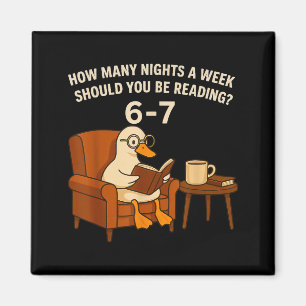 Funny Duck Reading Book 67 Six Seven Meme Magnet