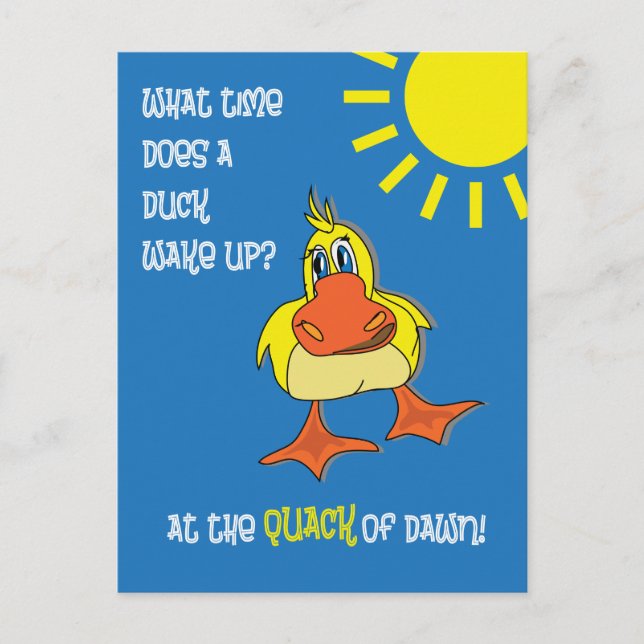 Funny Duck Riddle for Kids Postcard (Front)