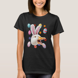 Funny Duck Screaming Goose Bunny Ears Easter Egg M T-Shirt
