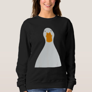 Funny Duck Selfie, Hilarious ID Photo, Serious Duc Sweatshirt