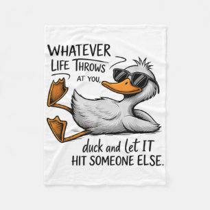 Funny Duck Shirt Funny Quote Graphic Tees For Men Fleece Blanket