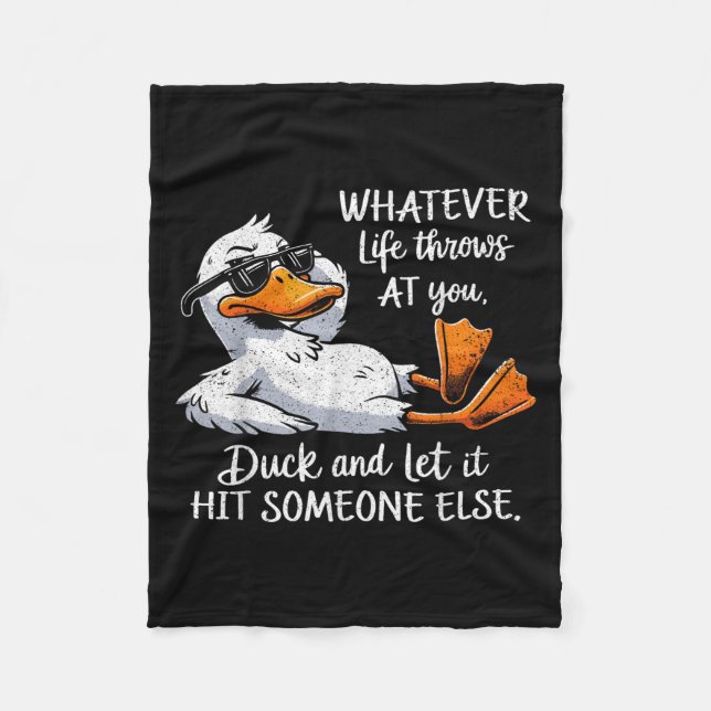 Funny Duck Shirt Funny Quote Graphic Tees For Men  Fleece Blanket (Front)