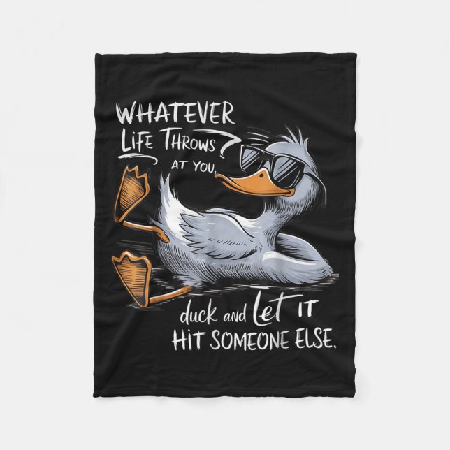 Funny Duck Shirt Funny Quote Graphic Tees For Men  Fleece Blanket (Front)