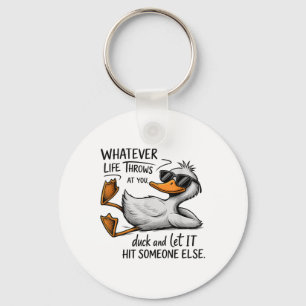 Funny Duck Shirt Funny Quote Graphic Tees For Men Key Ring