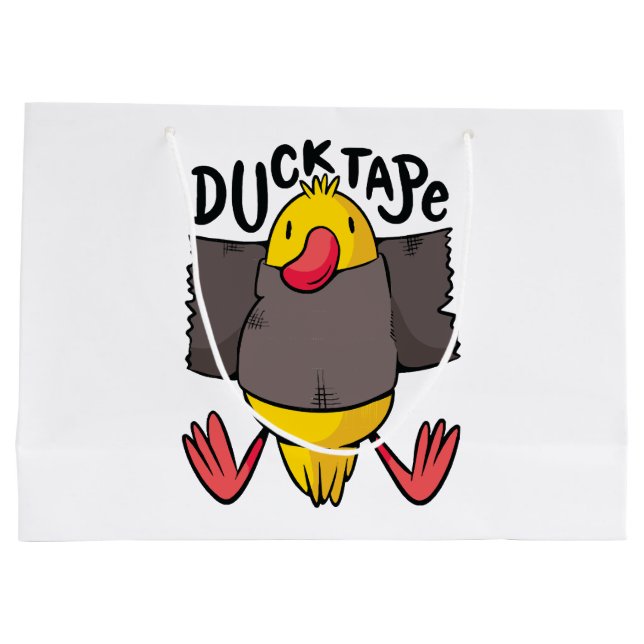 Funny Duck Tape Large Gift Bag (Back)