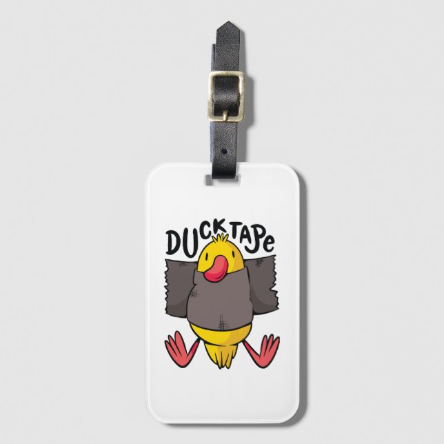 Funny Duck Tape Luggage Tag (Front Vertical)