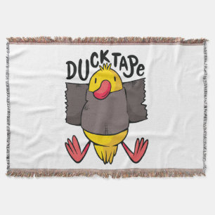 Funny Duck Tape Throw Blanket