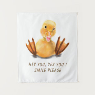 Funny Duck Tapestry Custom Text