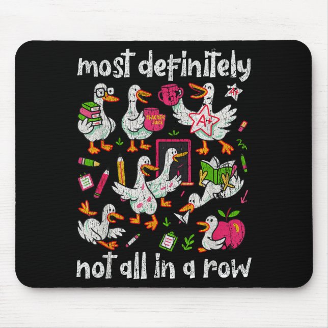 Funny duck teacher educator back to school  mouse pad (Front)