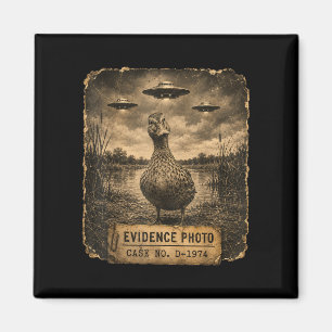 Funny duck ufo evidence photo alien humour  magnet