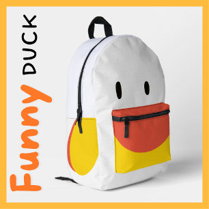 Funny Duck White Orange Yellow Cute Animal Printed Backpack
