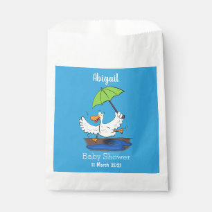Funny duck with umbrella dancing cartoon favour bag