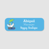 Funny duck with umbrella dancing cartoon