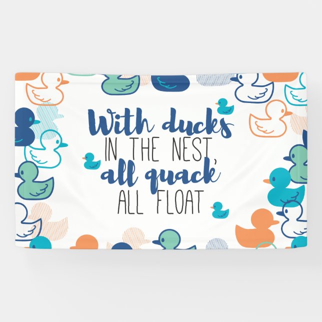 Funny Ducks and Quack Float Puns Quote Design Banner (Horizontal)