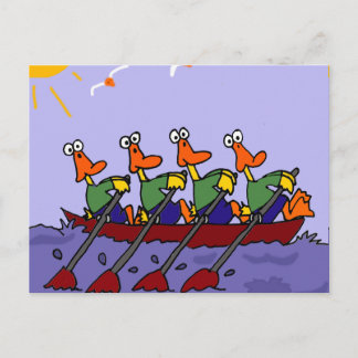 Funny Ducks in a Row Cartoon Postcard