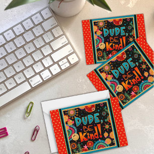 Funny Dude, Be Kind Colourful Kids Inspirivity Card
