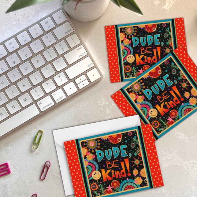 Funny Dude, Be Kind Colourful Kids Inspirivity Card (Creator Uploaded)