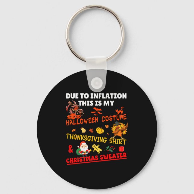 Funny Due To Inflation This Is Xmas New Year's Eve Key Ring (Front)