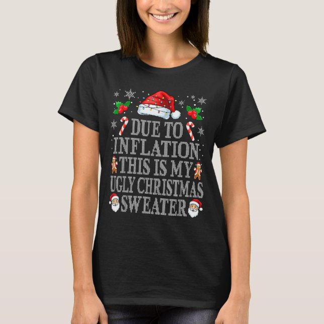Funny Due To Inflation Ugly Christmas Sweaters Men (Front)