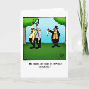 Funny Duelling Humour Greeting Card
