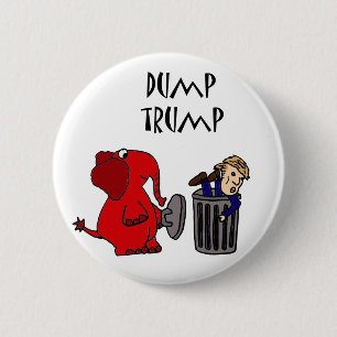 Funny Dump Trump Political Cartoon Art 6 Cm Round Badge