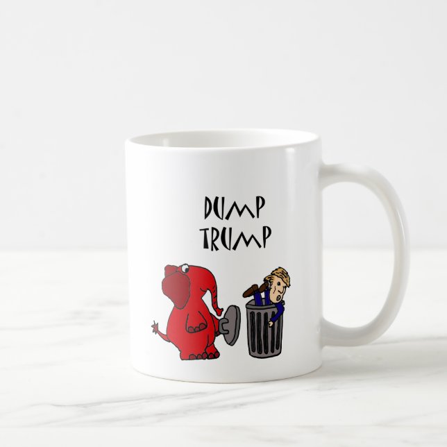 Funny Dump Trump Political Cartoon Art Coffee Mug (Right)