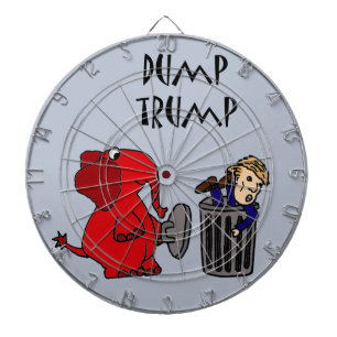 Funny Dump Trump Political Cartoon Art Dartboard