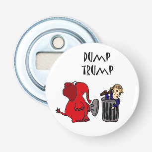 Funny Dump Trump Political Cartoon Bottle Opener
