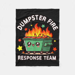 Funny Dumpster Fire Response Team Meme Funny Work Fleece Blanket