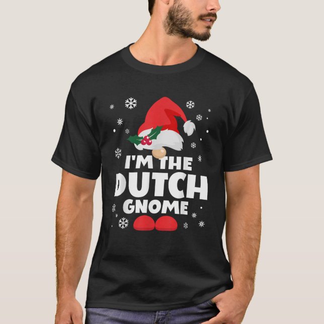 Funny Dutch Gnome Family Matching Group Happy Chri T-Shirt (Front)