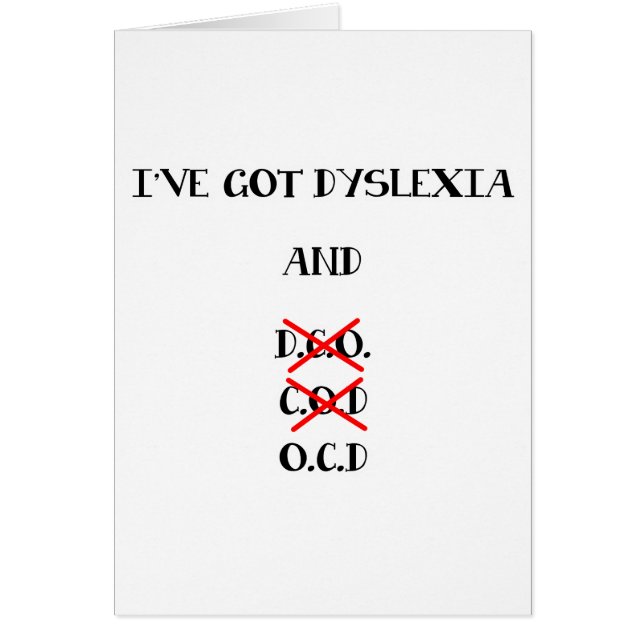 Funny Dyslexia / O.C.D. Design (Front)