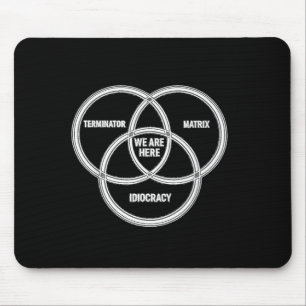 Funny Dystopian Venn Diagram We Are Here Parody Mouse Pad