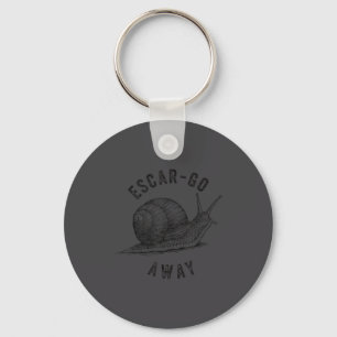 Funny E Go Away Snail Vintage French Pun Introvert Key Ring