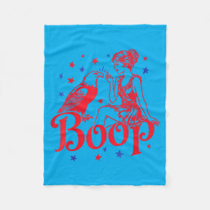 Funny Eagle Boop Retro Patriotic Aamerica Girl 4th Fleece Blanket