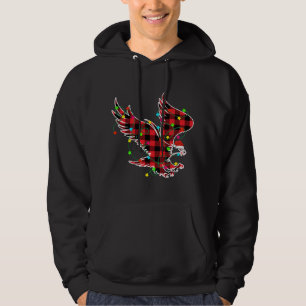 Funny Eagle Christmas Tree Red Plaid Xmas Animals  Hoodie