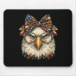 Funny Eagle Face Glasses Bandanna Leopard Egale 4t Mouse Pad