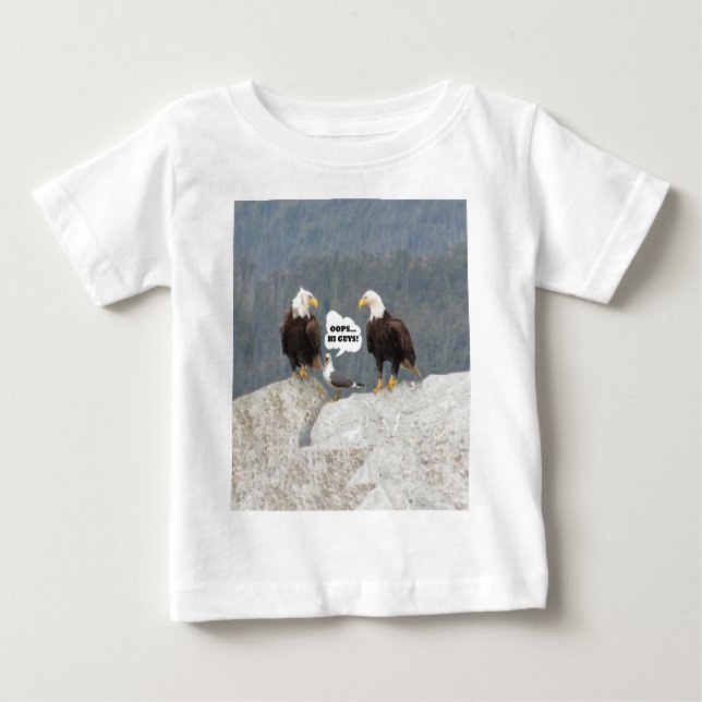 Funny Eagles and Seagull Baby T-Shirt (Front)