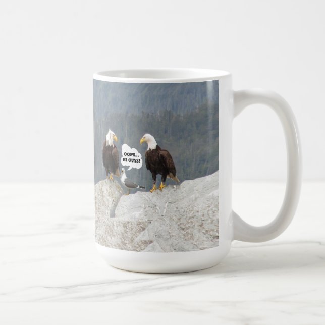 Funny Eagles and Seagull Classic White Mug (Right)
