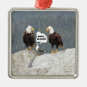 Funny Eagles and Seagull Metal Tree Decoration