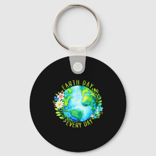 Funny earth day 2026 retro groovy earth day key ring
