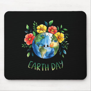 Funny earth day 2026 retro groovy earth day mouse pad
