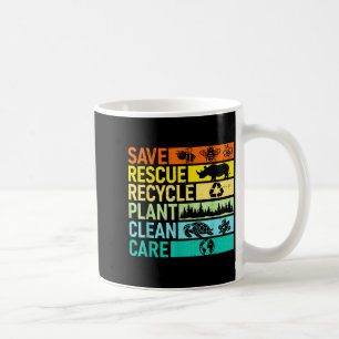 Funny earth day 2026 retro groovy save the earth coffee mug