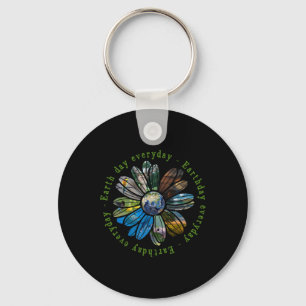Funny Earth Day Everyday Sunflower Earth Animal Lo Key Ring